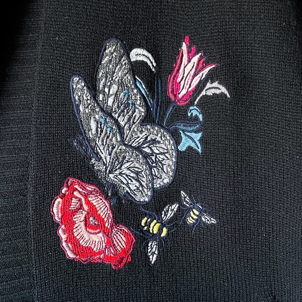 Zadig & Voltaire Indiany Embroidered Cashmere Cardigan Multicolor One Size EUC - Picture 5 of 14